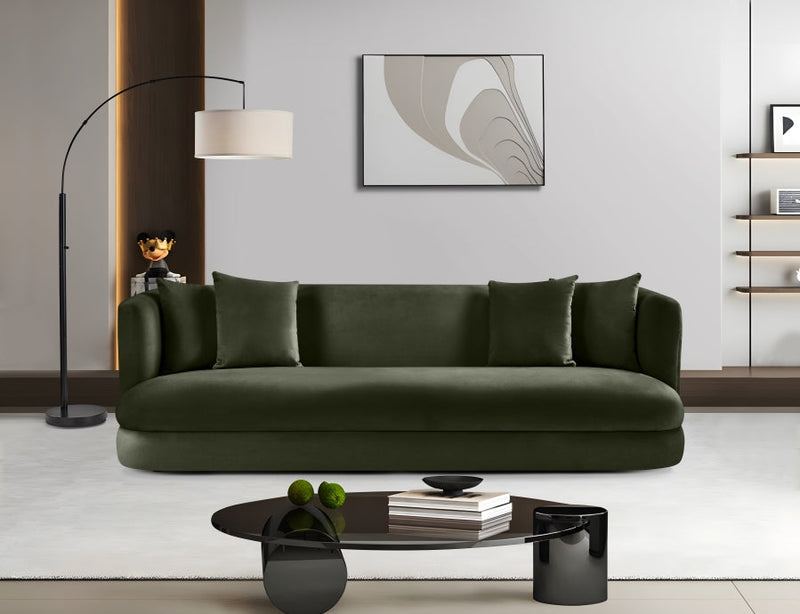 Alder 93.5" Velvet Upholstered Sofa in Green - 699Green-S