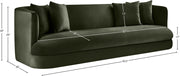 Alder 93.5" Velvet Upholstered Sofa in Green - 699Green-S