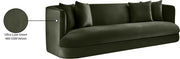 Alder 93.5" Velvet Upholstered Sofa in Green - 699Green-S