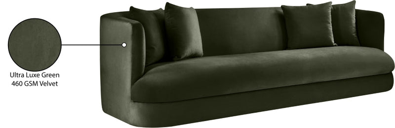 Alder 93.5" Velvet Upholstered Sofa in Green - 699Green-S