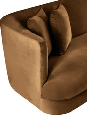 Alder 93.5" Velvet Upholstered Sofa in Saddle - 699Saddle-S