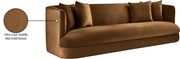 Alder 93.5" Velvet Upholstered Sofa in Saddle - 699Saddle-S