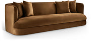 Alder 93.5" Velvet Upholstered Sofa in Saddle - 699Saddle-S