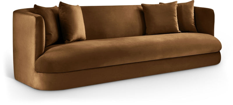 Alder 93.5" Velvet Upholstered Sofa in Saddle - 699Saddle-S