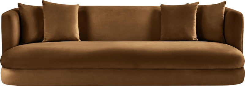 Alder 93.5" Velvet Upholstered Sofa in Saddle - 699Saddle-S