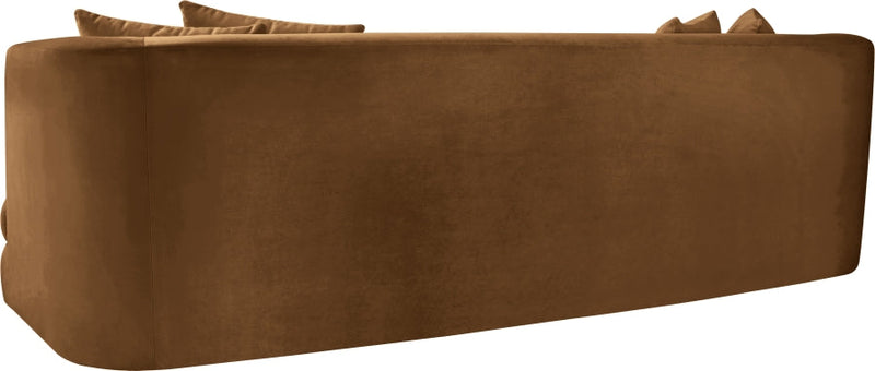 Alder 93.5" Velvet Upholstered Sofa in Saddle - 699Saddle-S