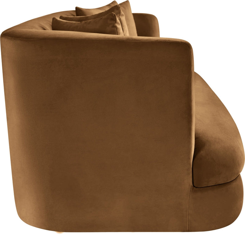 Alder 93.5" Velvet Upholstered Sofa in Saddle - 699Saddle-S