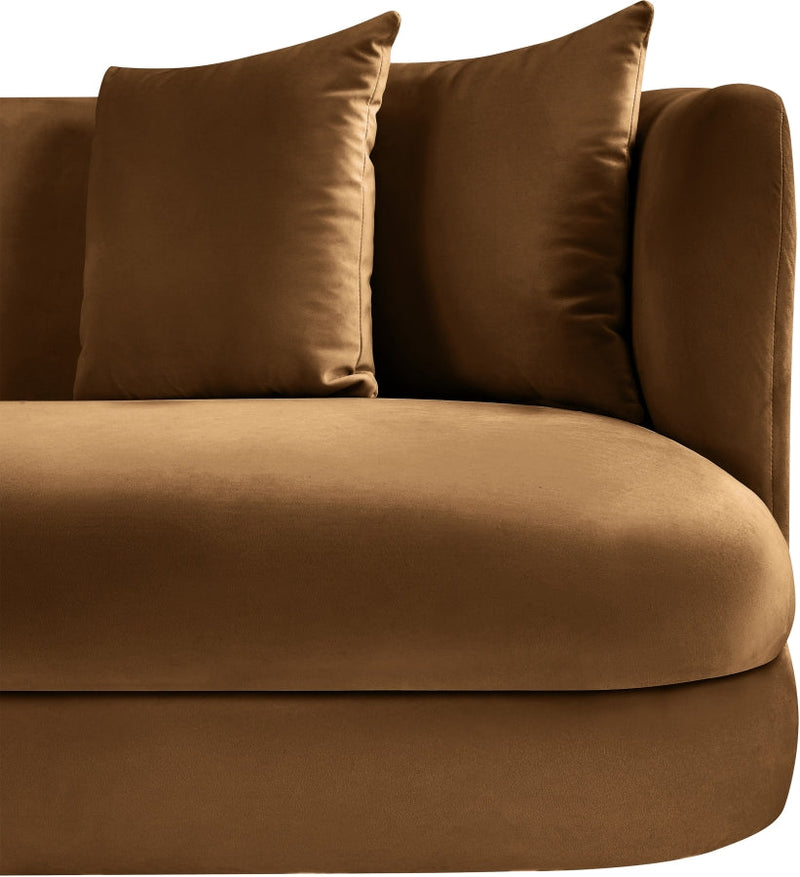 Alder 93.5" Velvet Upholstered Sofa in Saddle - 699Saddle-S