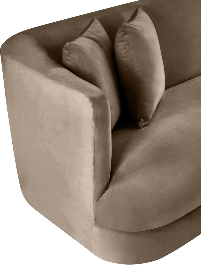 Alder 93.5" Velvet Upholstered Sofa in Taupe - 699Taupe-S