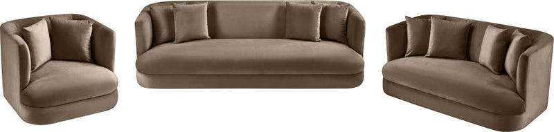 Alder 93.5" Velvet Upholstered Sofa in Taupe - 699Taupe-S
