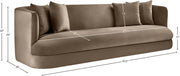Alder 93.5" Velvet Upholstered Sofa in Taupe - 699Taupe-S