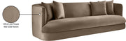 Alder 93.5" Velvet Upholstered Sofa in Taupe - 699Taupe-S