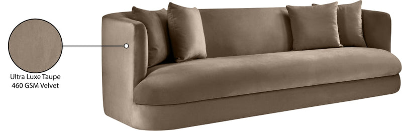 Alder 93.5" Velvet Upholstered Sofa in Taupe - 699Taupe-S