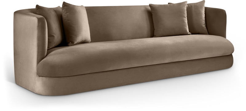 Alder 93.5" Velvet Upholstered Sofa in Taupe - 699Taupe-S