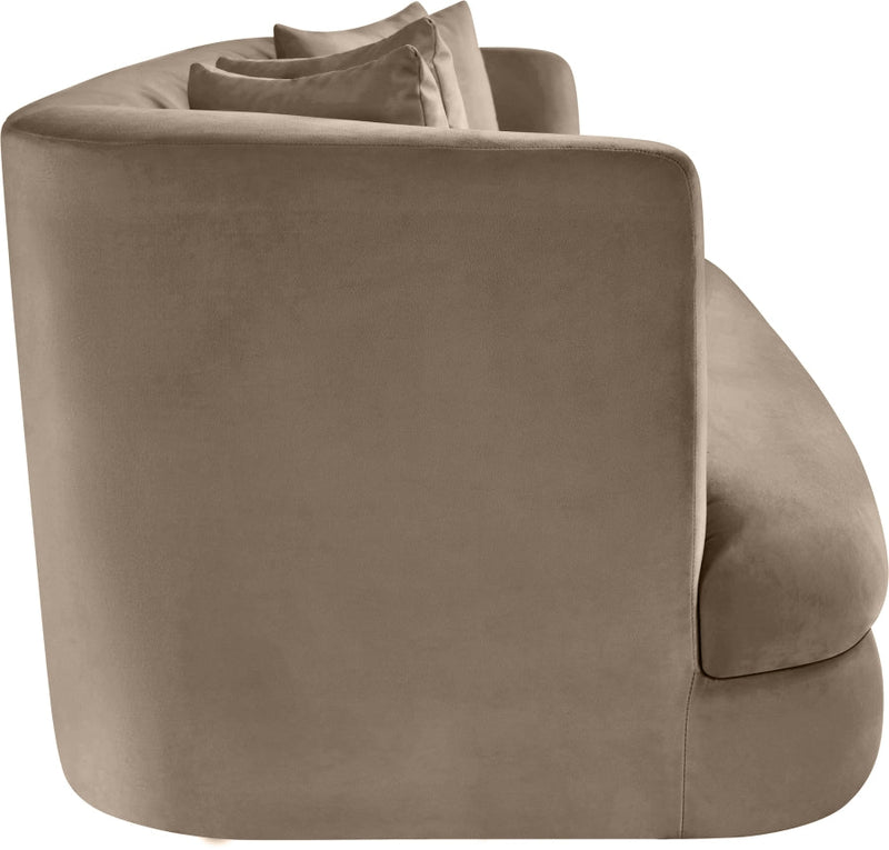 Alder 93.5" Velvet Upholstered Sofa in Taupe - 699Taupe-S