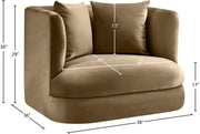 Alder Velvet Upholstered Accent Chair in Beige - 699Beige-C