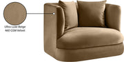 Alder Velvet Upholstered Accent Chair in Beige - 699Beige-C