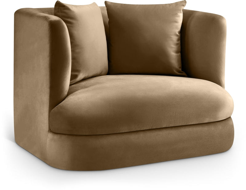 Alder Velvet Upholstered Accent Chair in Beige - 699Beige-C