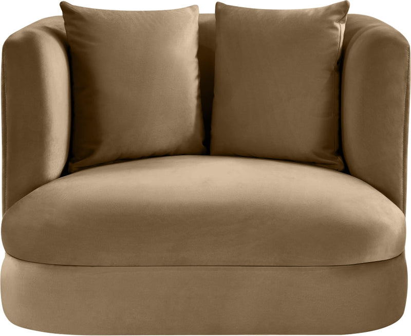 Alder Velvet Upholstered Accent Chair in Beige - 699Beige-C