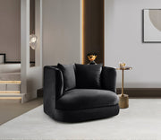 Alder Velvet Upholstered Accent Chair in Black - 699Black-C