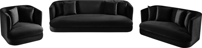 Alder Velvet Upholstered Accent Chair in Black - 699Black-C