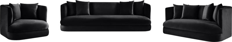 Alder Velvet Upholstered Accent Chair in Black - 699Black-C