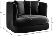 Alder Velvet Upholstered Accent Chair in Black - 699Black-C
