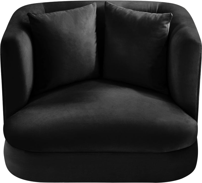 Alder Velvet Upholstered Accent Chair in Black - 699Black-C