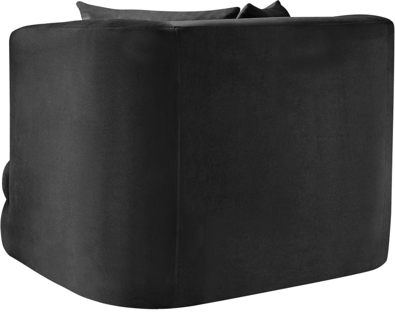 Alder Velvet Upholstered Accent Chair in Black - 699Black-C