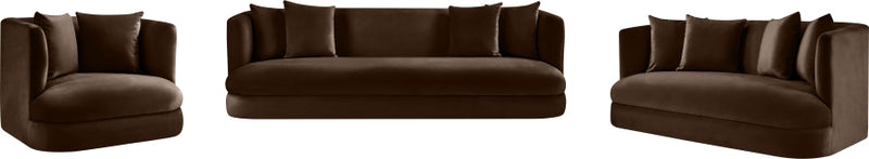 Alder Velvet Upholstered Accent Chair in Brown - 699Brown-C