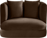 Alder Velvet Upholstered Accent Chair in Brown - 699Brown-C
