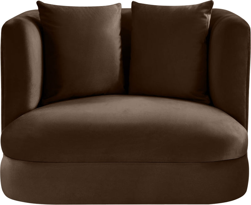 Alder Velvet Upholstered Accent Chair in Brown - 699Brown-C