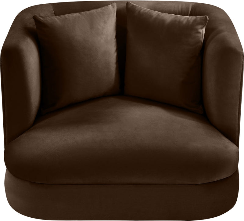 Alder Velvet Upholstered Accent Chair in Brown - 699Brown-C