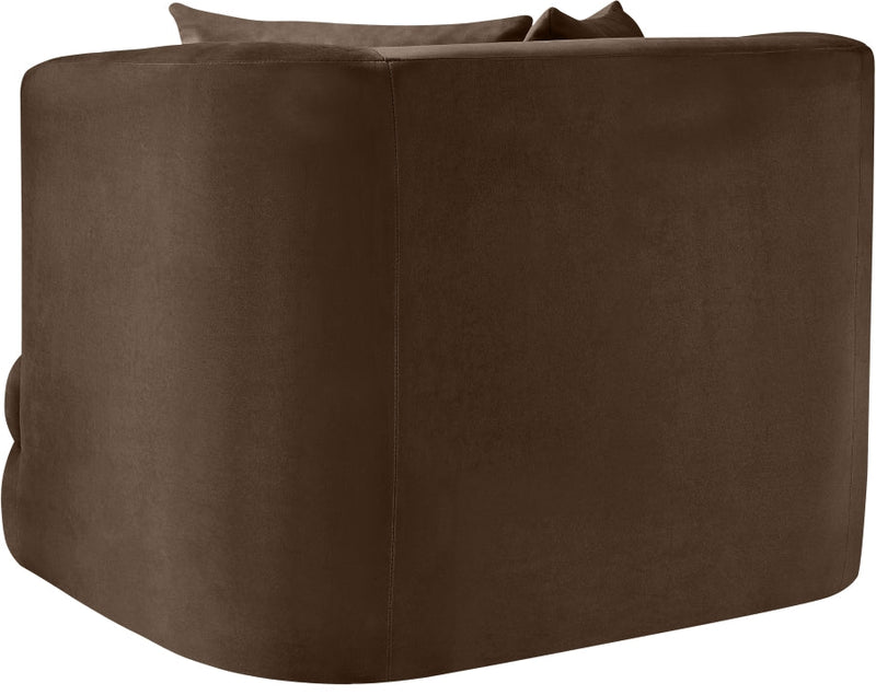 Alder Velvet Upholstered Accent Chair in Brown - 699Brown-C
