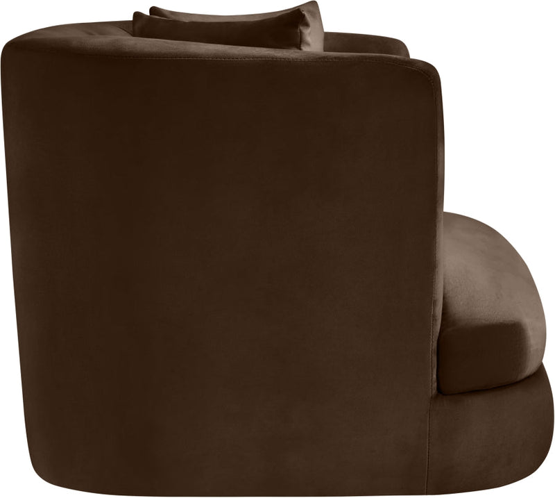 Alder Velvet Upholstered Accent Chair in Brown - 699Brown-C