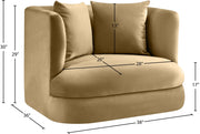 Alder Velvet Upholstered Accent Chair in Camel - 699Camel-C