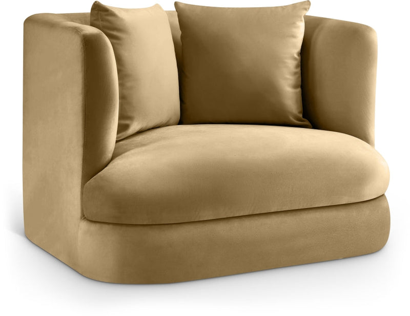 Alder Velvet Upholstered Accent Chair in Camel - 699Camel-C