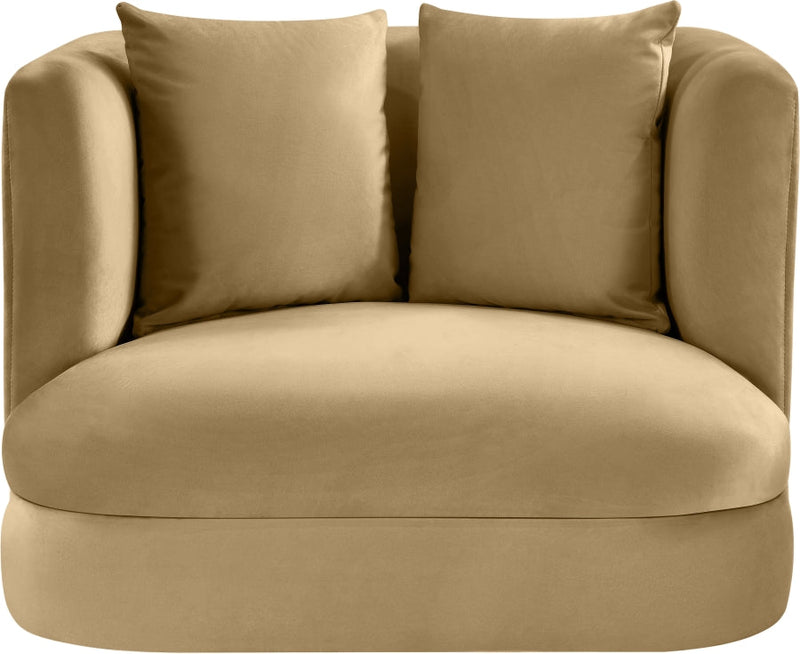 Alder Velvet Upholstered Accent Chair in Camel - 699Camel-C