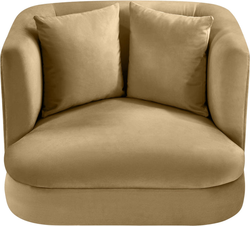 Alder Velvet Upholstered Accent Chair in Camel - 699Camel-C