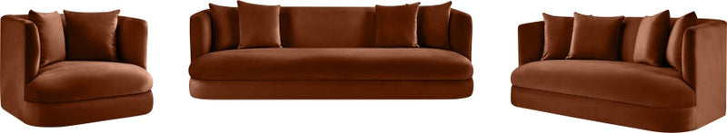 Alder Velvet Upholstered Accent Chair in Cognac - 699Cognac-C