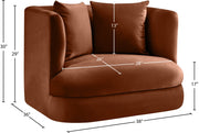 Alder Velvet Upholstered Accent Chair in Cognac - 699Cognac-C