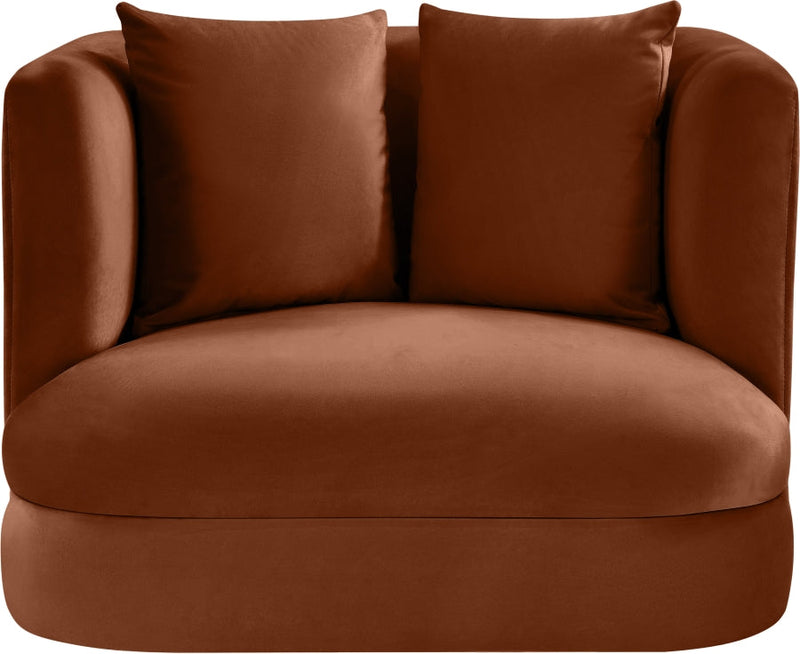 Alder Velvet Upholstered Accent Chair in Cognac - 699Cognac-C