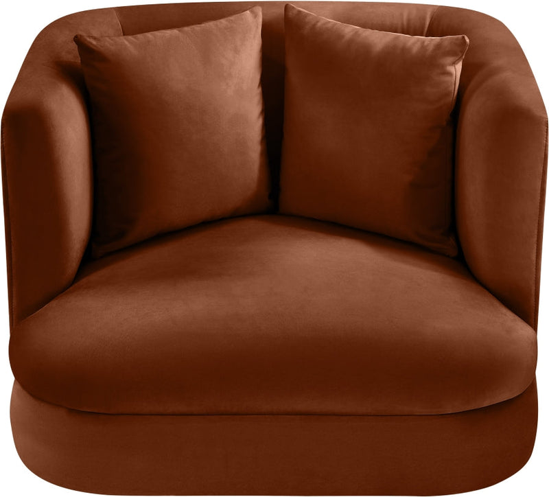 Alder Velvet Upholstered Accent Chair in Cognac - 699Cognac-C