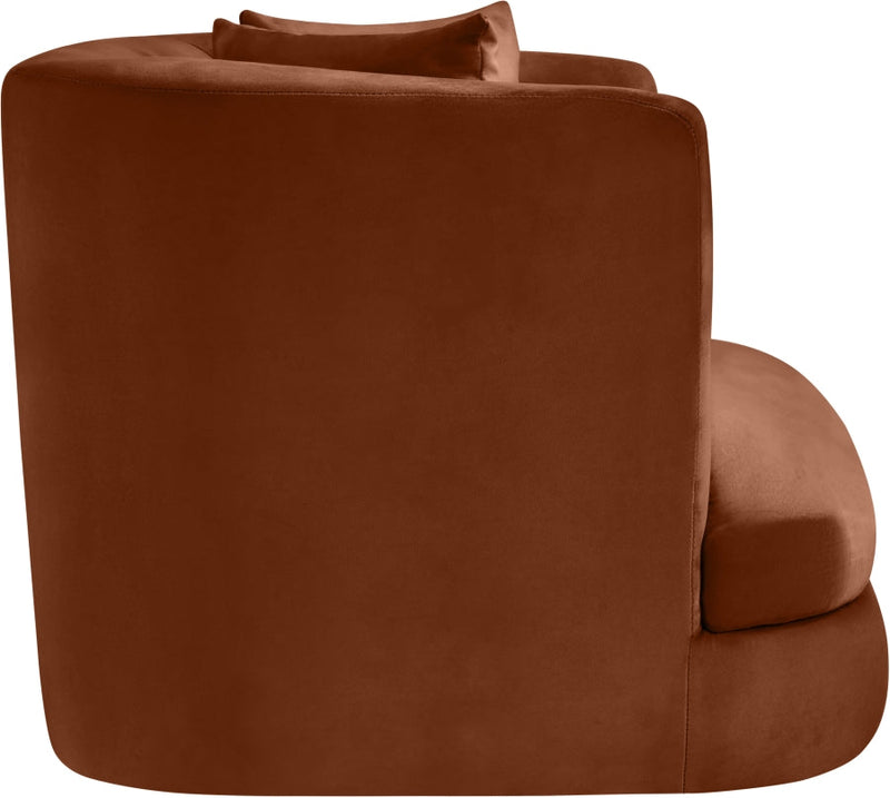 Alder Velvet Upholstered Accent Chair in Cognac - 699Cognac-C