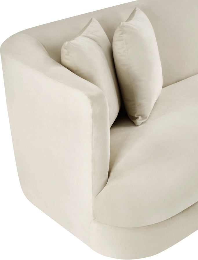 Alder Velvet Upholstered Accent Chair in Cream - 699Cream-C