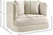 Alder Velvet Upholstered Accent Chair in Cream - 699Cream-C