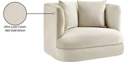 Alder Velvet Upholstered Accent Chair in Cream - 699Cream-C
