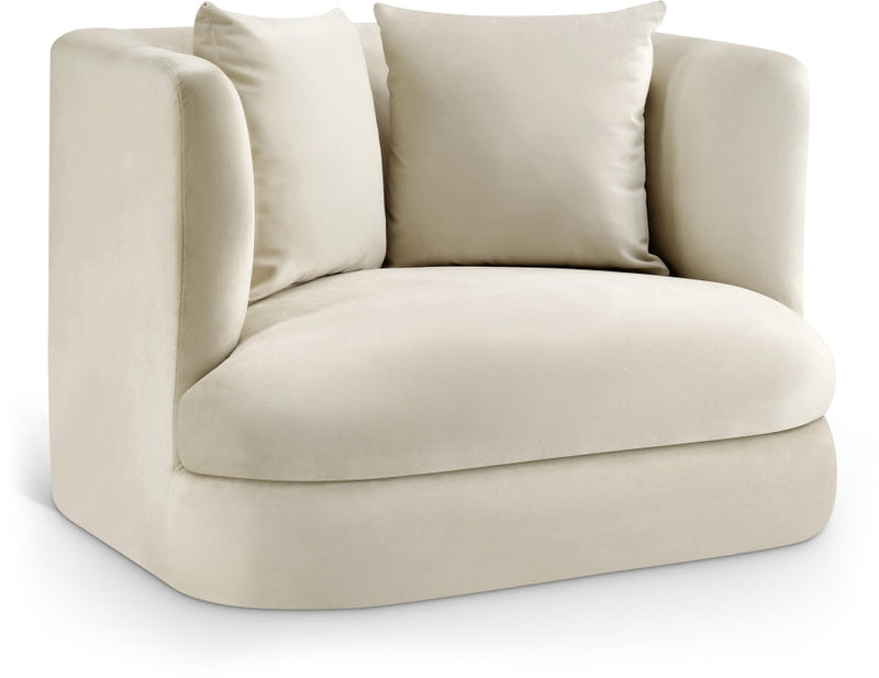 Alder Velvet Upholstered Accent Chair in Cream - 699Cream-C