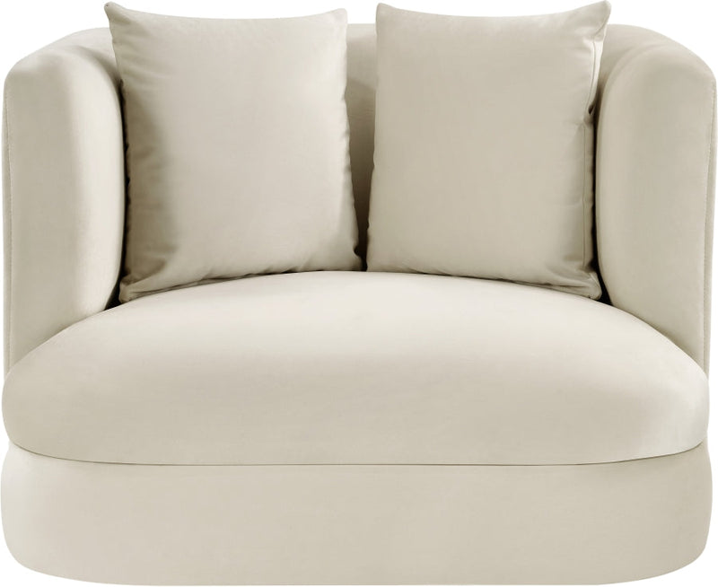 Alder Velvet Upholstered Accent Chair in Cream - 699Cream-C