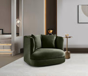 Alder Velvet Upholstered Accent Chair in Green - 699Green-C